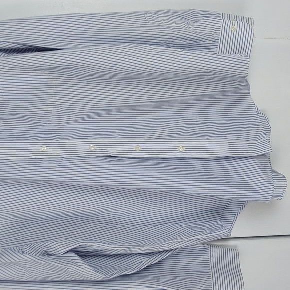 Lauren Ralph Lauren White Blue Pinstripe Button down Pocket Shirt Modern Sz.XL - Picture 3 of 9